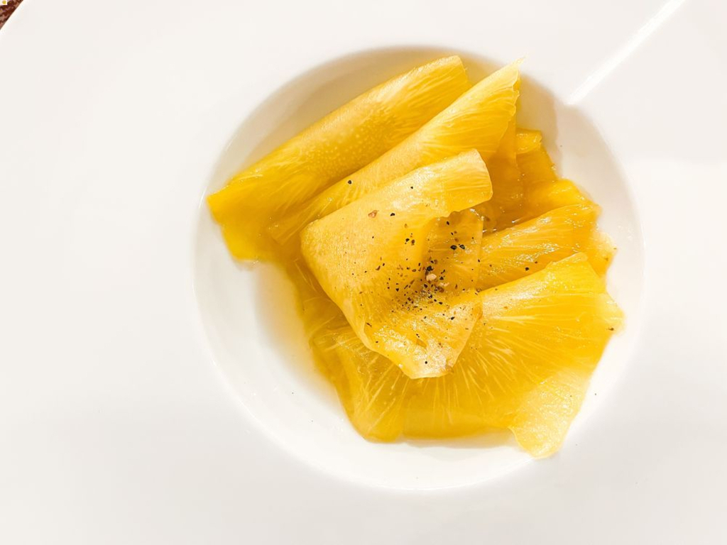Pineapple carpaccio with spices