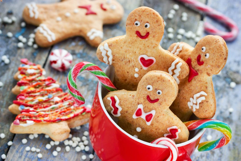 Christmas shortbread cookie with spices without butter