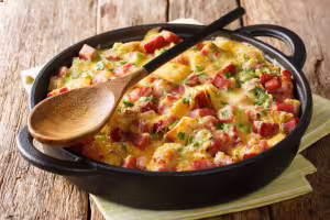 Bacon and potato omelet