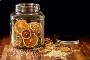 Candied lemons with sugar