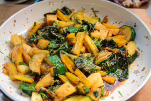 Courgettes aux feuilles de curry