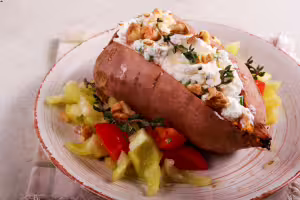 Potatoes au gratin with saint agur