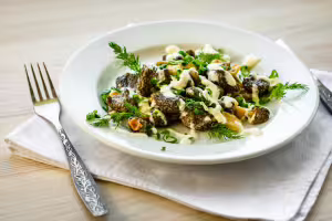 Morels in cream sauce