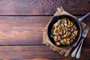 Pan-fried mushrooms