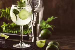 Martini bianco tonic cocktail