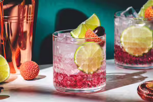 Rum and lychee cocktail