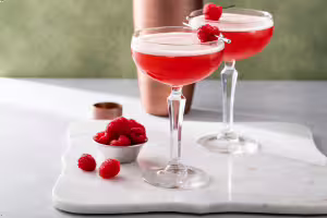 Martini cocktail - raspberries