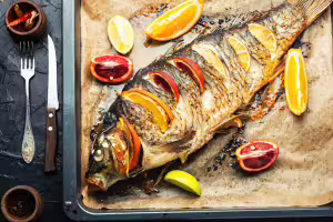 Baked carp