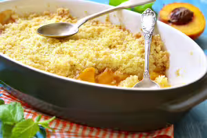Easy peach crumble