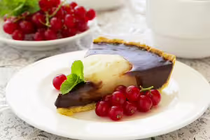 Chocolate pear tart