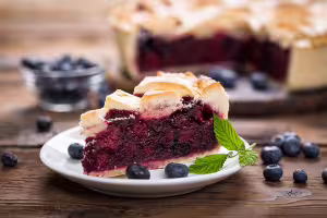 Blueberry tart with almond cream