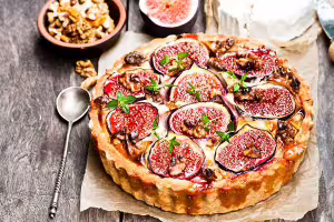 Almond tart with figs