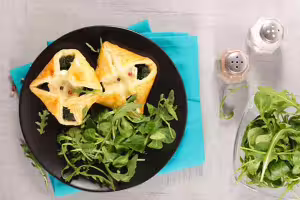 Goat cheese and red pepper puff pastry