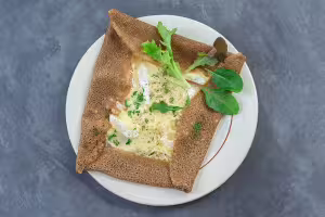 Galette fourrée jambon-champignons
