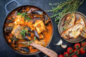 Traditional bouillabaisse