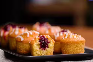 Strawberry jam muffins