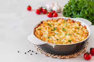 Ham pasta gratin