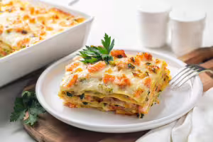 Lasagne mit geräuchertem lachs