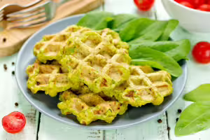 Spinach and comté waffles