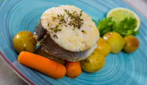 Whiting, carrots and leeks