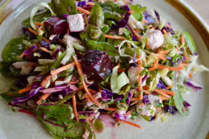 Red cabbage and feta salad