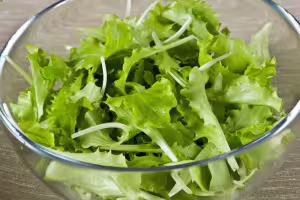 Romaine lettuce salad with cream