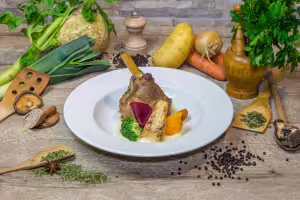 Karamellisierte lammkeule